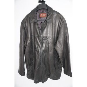 J. Park Collection Leather Jacket Black Zip Front Car Coat by Couture Men's XL‎